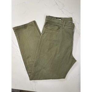 J McLaughlin Mens Green Khaki Cotton Stretch Italian Fabric Chinos Pants 36x28